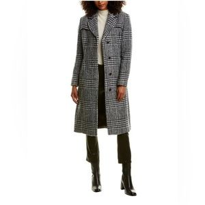 Cole Haan Women's Long Wool Trench Coat | Size 8 elegant pattern luxury